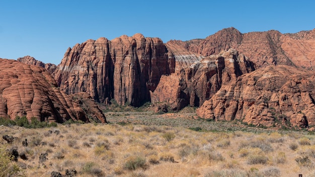 Scenic shot of the rock formations from St George in Utah USA