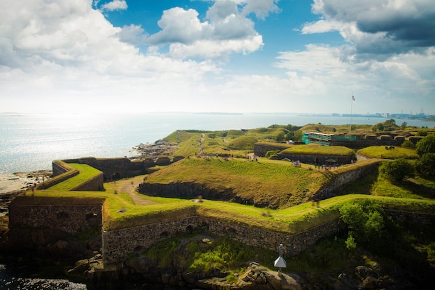 Scenic summer aerial view of Suomenlinna