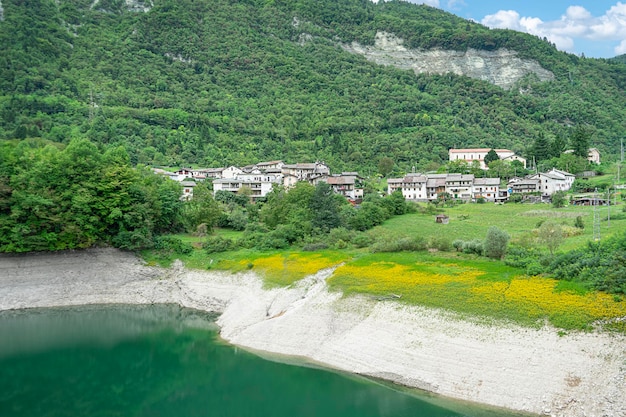 Scenic summer view of the Arsie and Lake Corlo in Italy Travel destinations