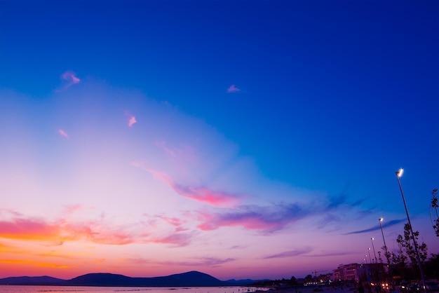 Scenic sunset in Alghero seafront Sardinia