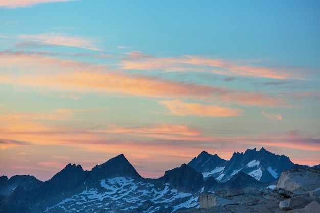 Scenic Sunset in the mountains. Autumn season.