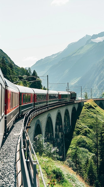 A scenic train journey on the Glacier