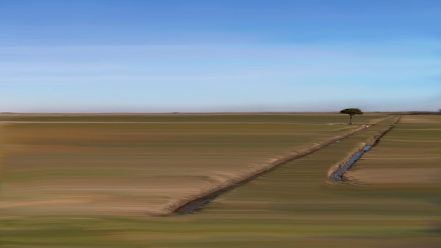 Photo scenic view of agricultural field against clear sky