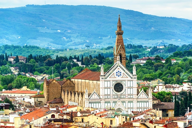 Scenic view of Basilica of Santa Croce Florence Italy Tuscany landscape