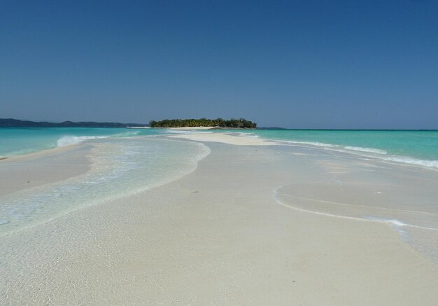 Photo scenic view of beach against clear blue sky