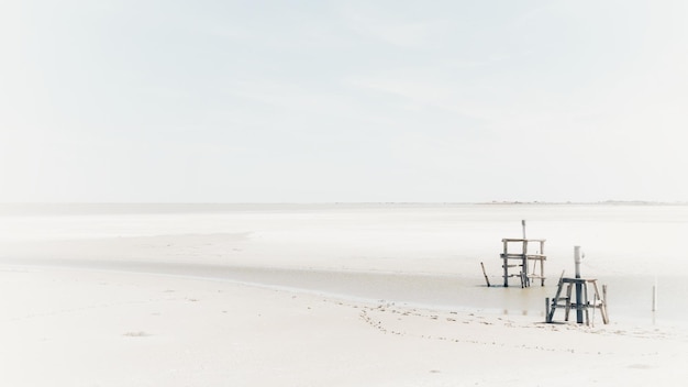 Photo scenic view of beach against clear sky