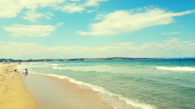 Scenic view of beach against sky