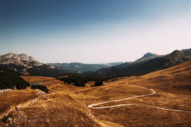 Scenic view of beautiful landscape with mountains