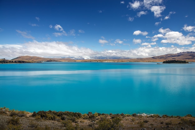 Scenic view of colourful Lake Tekapo in New Zealand