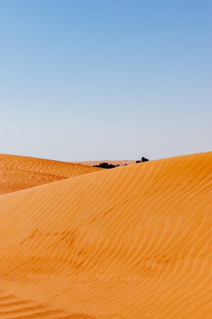 Scenic view of desert against clear sky