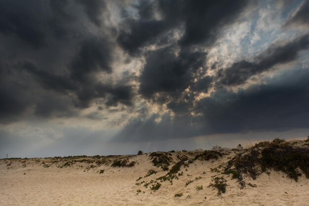 Photo scenic view of desert against sky