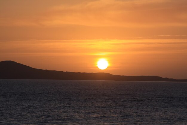 Scenic view of dramatic sky over sea during sunset