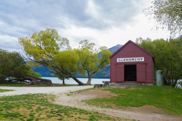 Scenic view of Glenorchy Wharf Lake Wakatipu New Zealand, Travel Destinations Concept