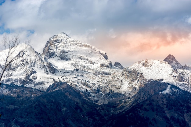 Scenic view of the Grand Teton mountain range