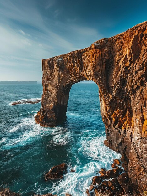 Scenic view island of sea against sky wonderful