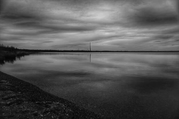 Photo scenic view of lake against sky