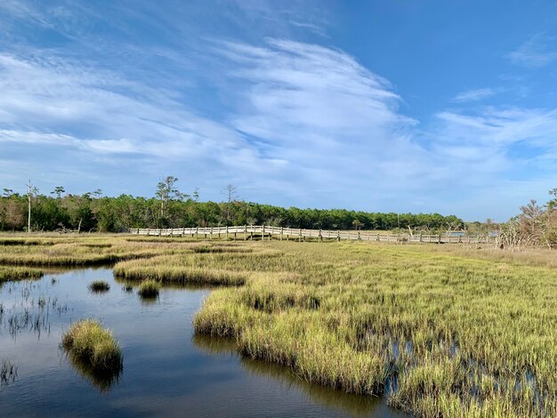 Photo scenic view of lake against sky