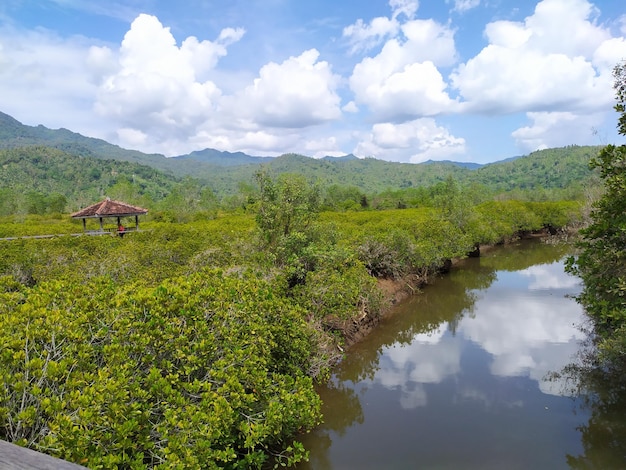 Photo scenic view of lake against sky