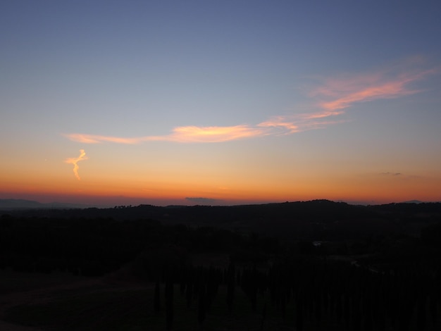 Scenic view of landscape at sunset