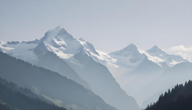 Photo scenic view of majestic mountain peaks in jungfrau region switzerland