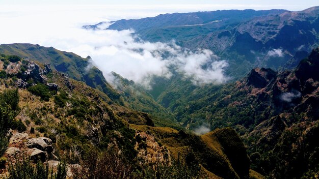 Scenic view of mountains against sky