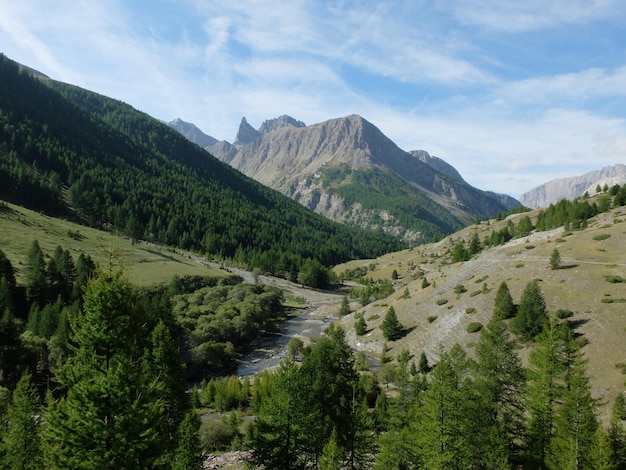 Scenic view of mountains against sky