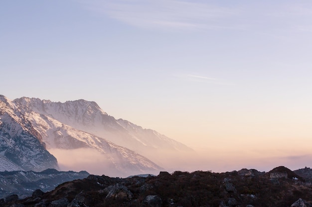 Scenic view of mountains, Kanchenjunga Region, Himalayas, Nepal.