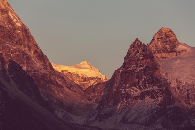 Scenic view of mountains, Kanchenjunga Region, Himalayas, Nepal.