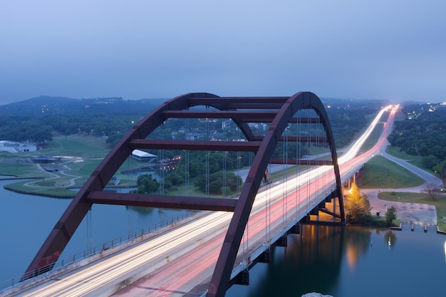 Scenic view of the Pennybacker Bridge in Austin Texas