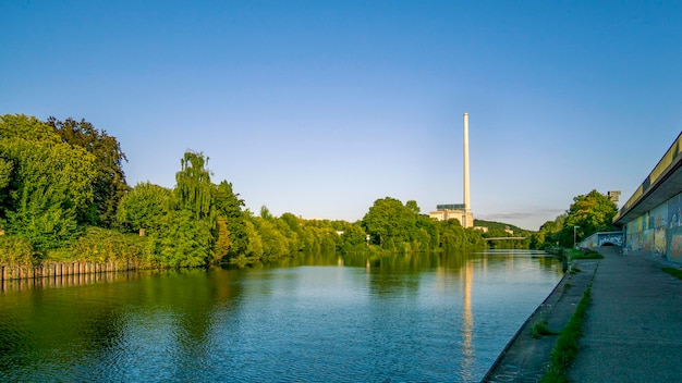 Photo scenic view of river against clear blue sky