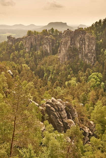 Scenic view of rocky mountains against sky