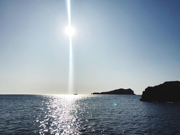 Photo scenic view of sea against clear sky