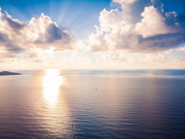 Scenic view of sea against sky at sunset