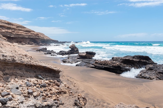 Scenic View of Sealandscape on a Sunny day in Fuerteventura Canary Island