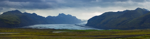 Scenic view of Skaftafell glacier, Vatnajokull National Park in Iceland, Travel Destinations Concept