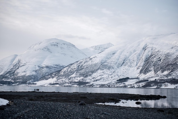 Scenic view of snow on mountain against sky