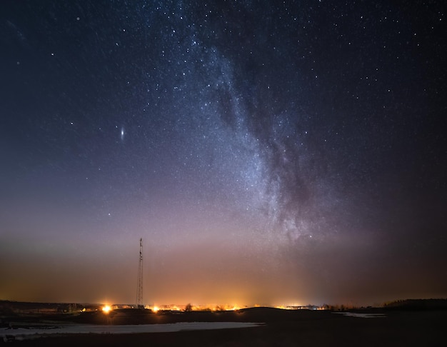 Photo scenic view of star field against sky at night