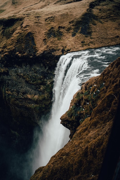 Scenic view of waterfall