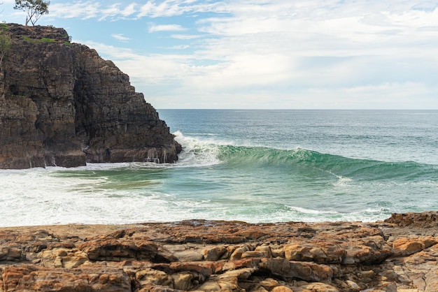 Scenic View of waves sweeping into the Coast on Noosa Queensland Australia