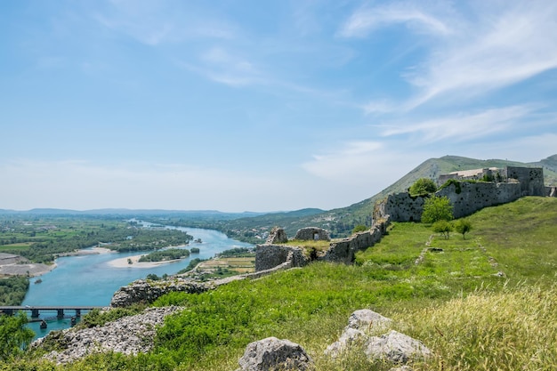 Scenic views from the walls of the medieval fortress of Rozafa