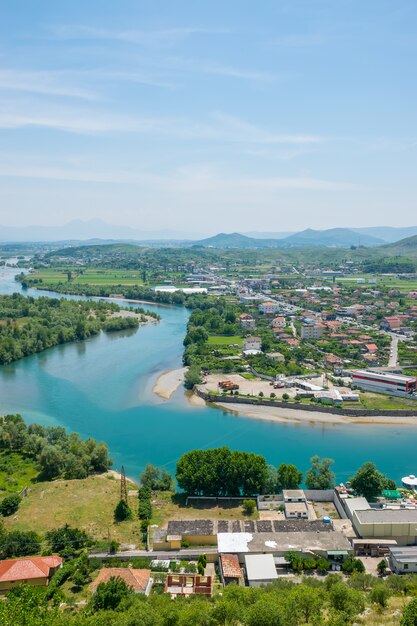 Scenic views from the walls of the medieval fortress of Rozafa.