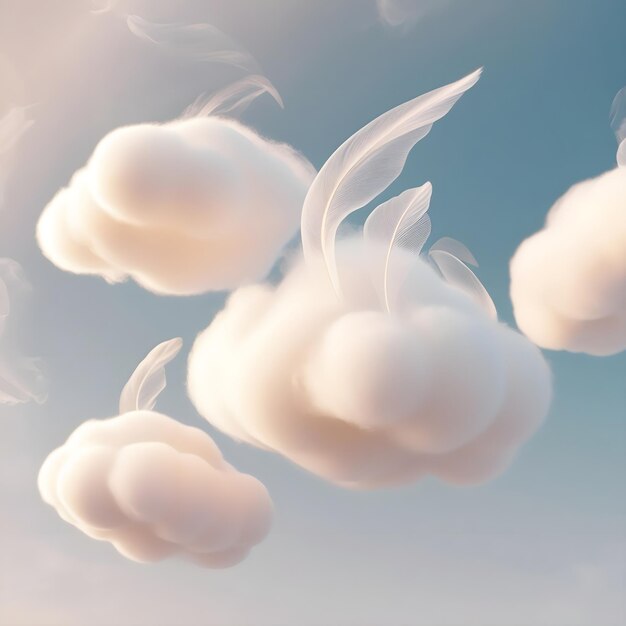 Photo scenic white clouds atmospheric on transparent backgrounds 3d render png