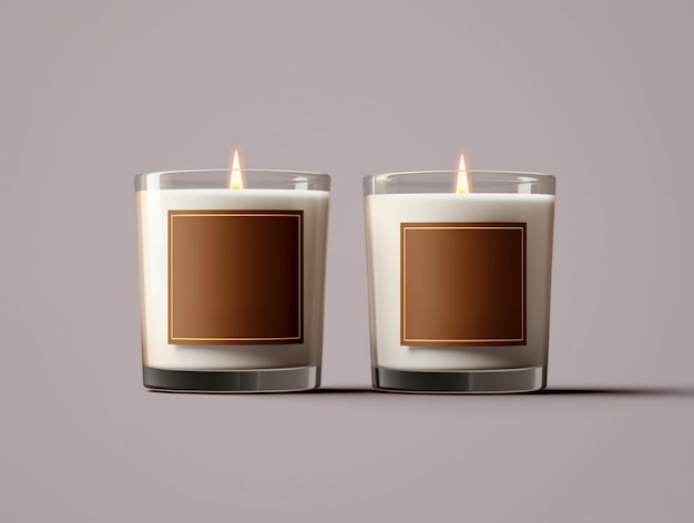 Scented candle blank label mockup