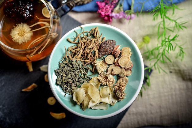 Scented tea chinese herbal medicine platter