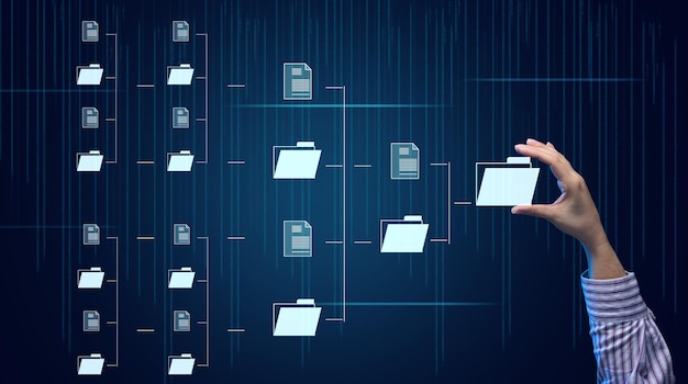 Scheme of automation of electronic document management and female hand Transfer and archiving of documents