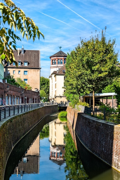 Schlossturm castle tower in the old town of dusseldorf in north rhinewestphalia germany