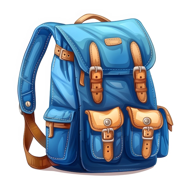 school backpack isolated illustration isolated on white background realistic