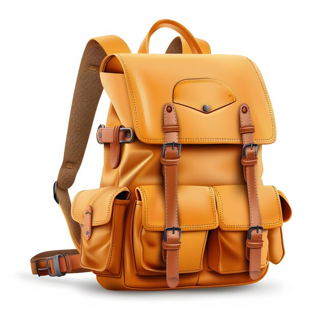 school backpack isolated illustration isolated on white background realistic