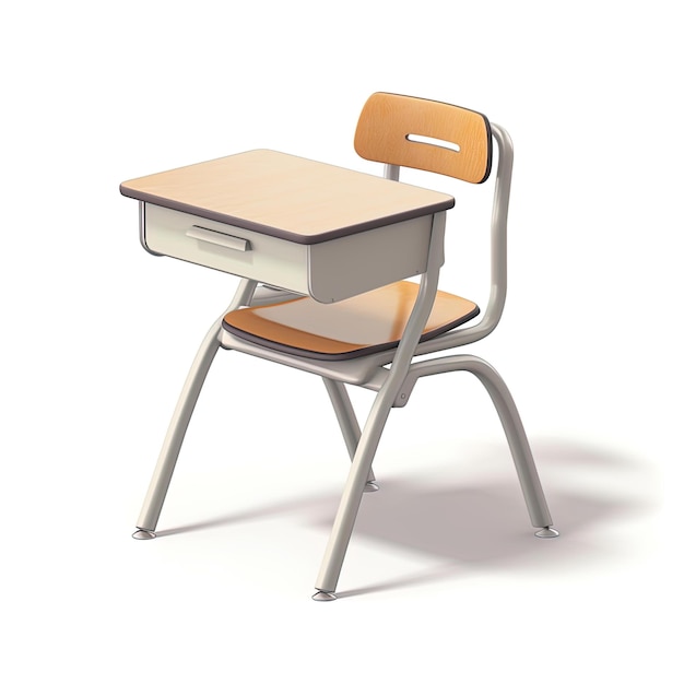 Photo a school desk with a chair that has a desk on it