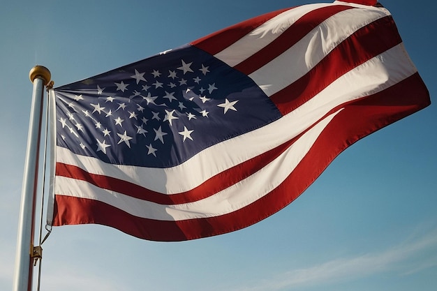 School flagpole with a raised flag